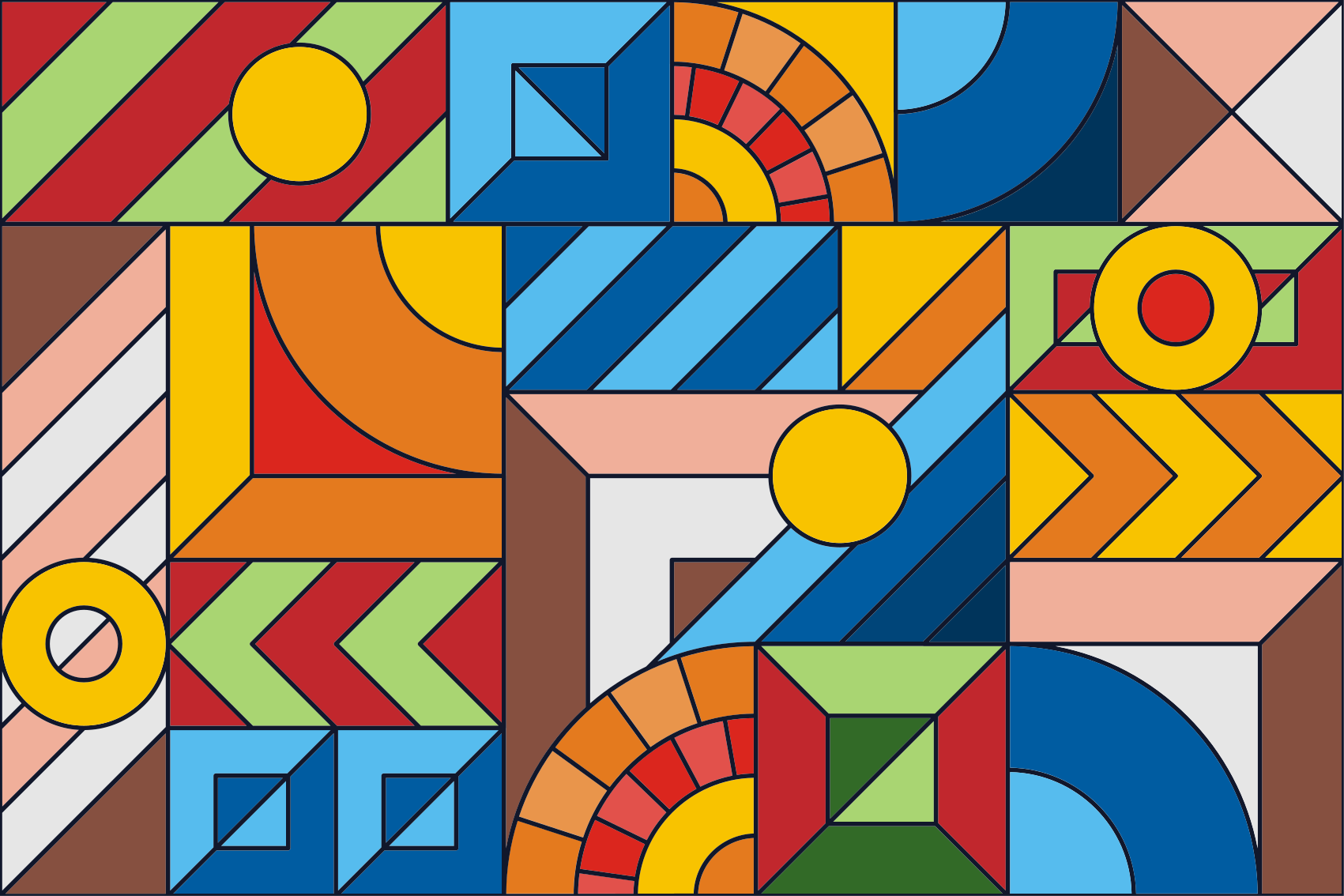 Alfombra vinilo mosaico Mosaico colorido - TenVinilo