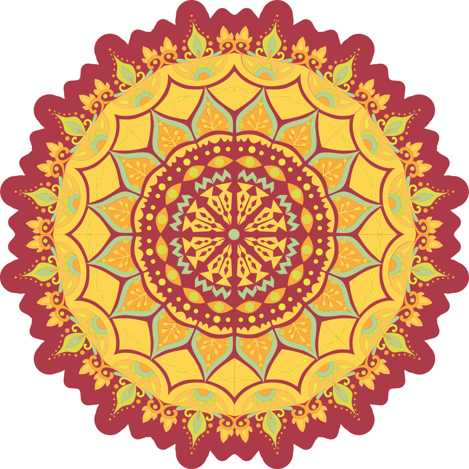 Alfombra vinílica mandala arte en el suelo - TenVinilo