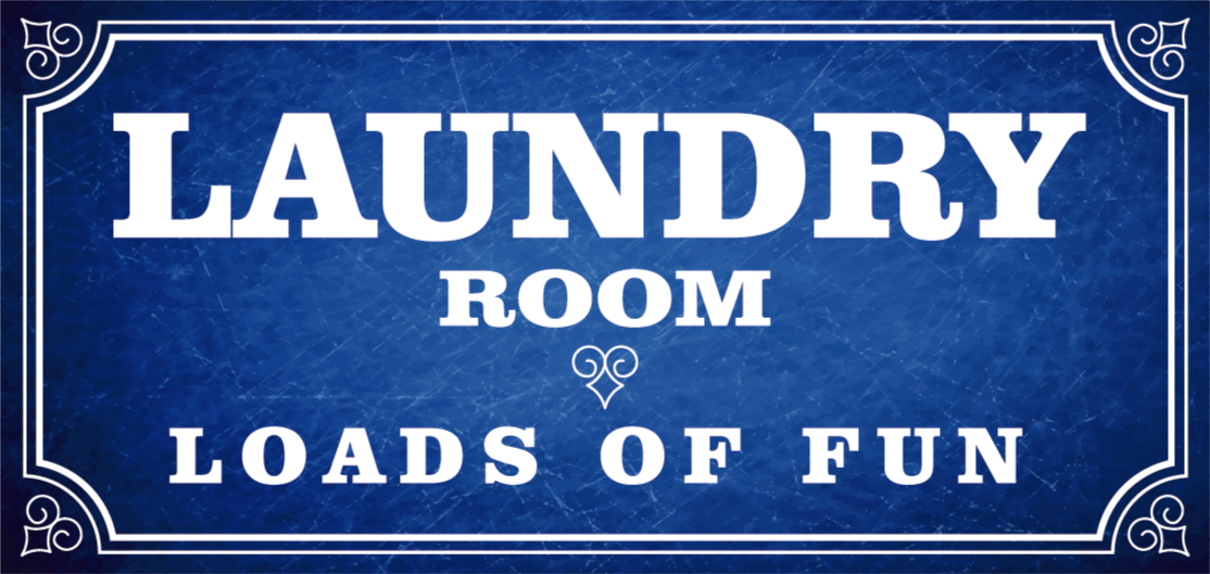 Alfombra vinílica frase diversión en la lavandería - TenVinilo