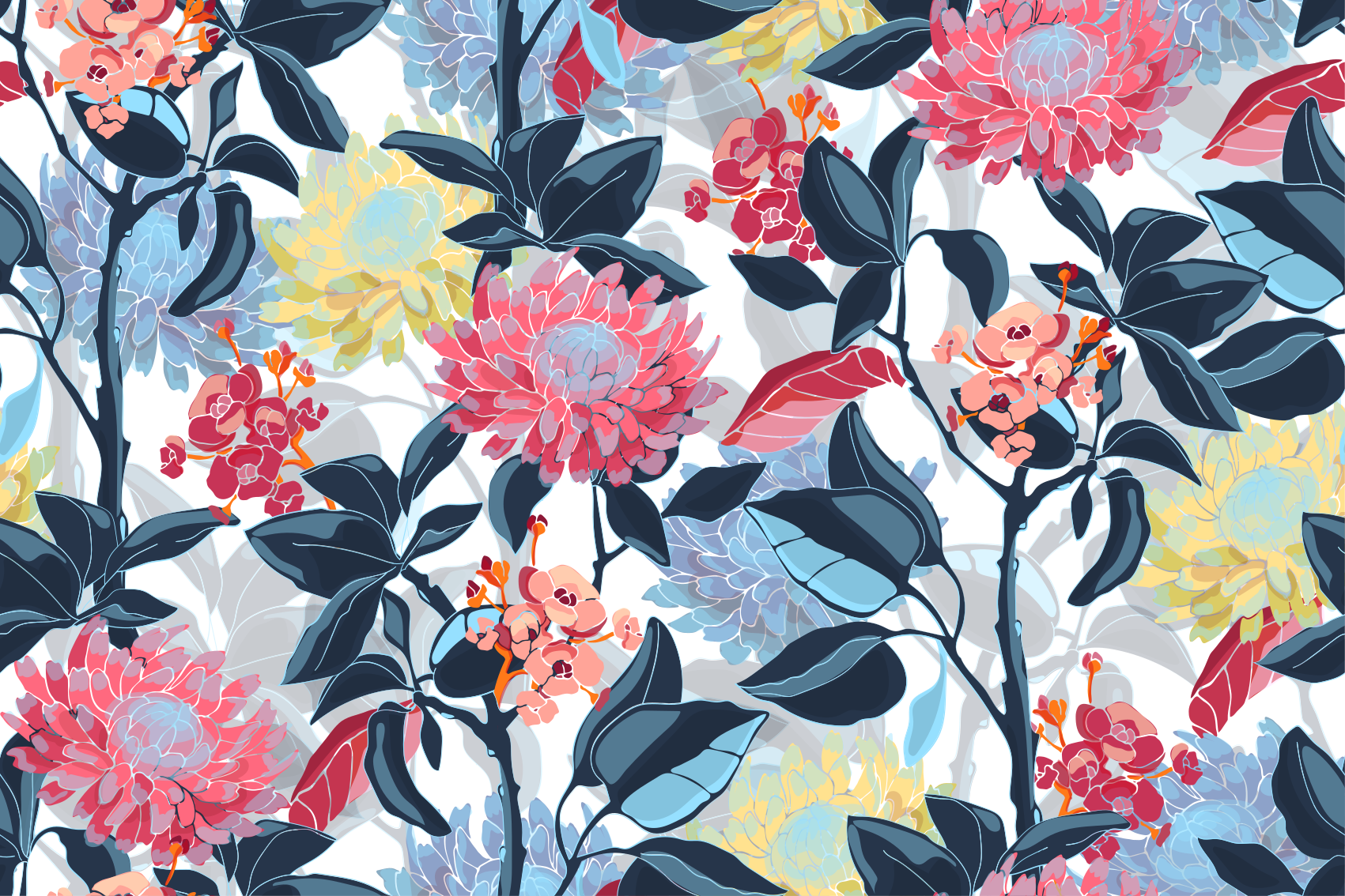 Alfombra vinílica flores detalle de arreglo floral - TenVinilo