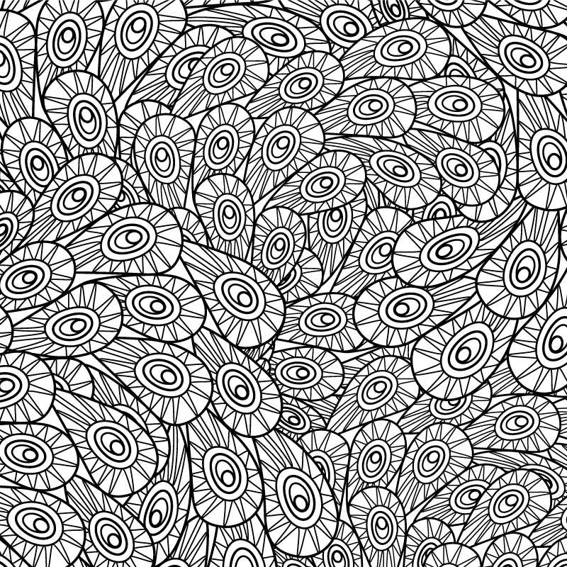 Alfombra vinílica mandala patrón de plumas de pavo real - TenVinilo