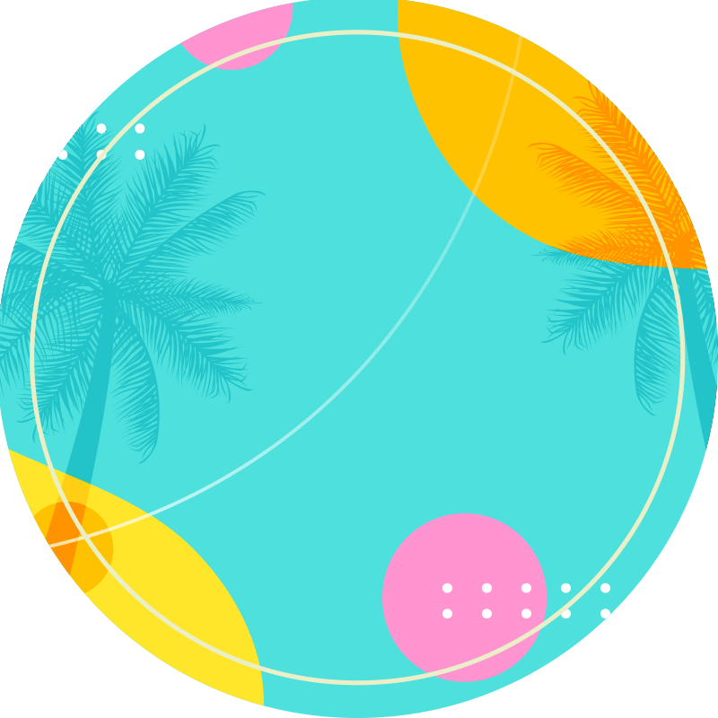 Alfombra vinílica flores decoración de palmeras tropicales - TenVinilo