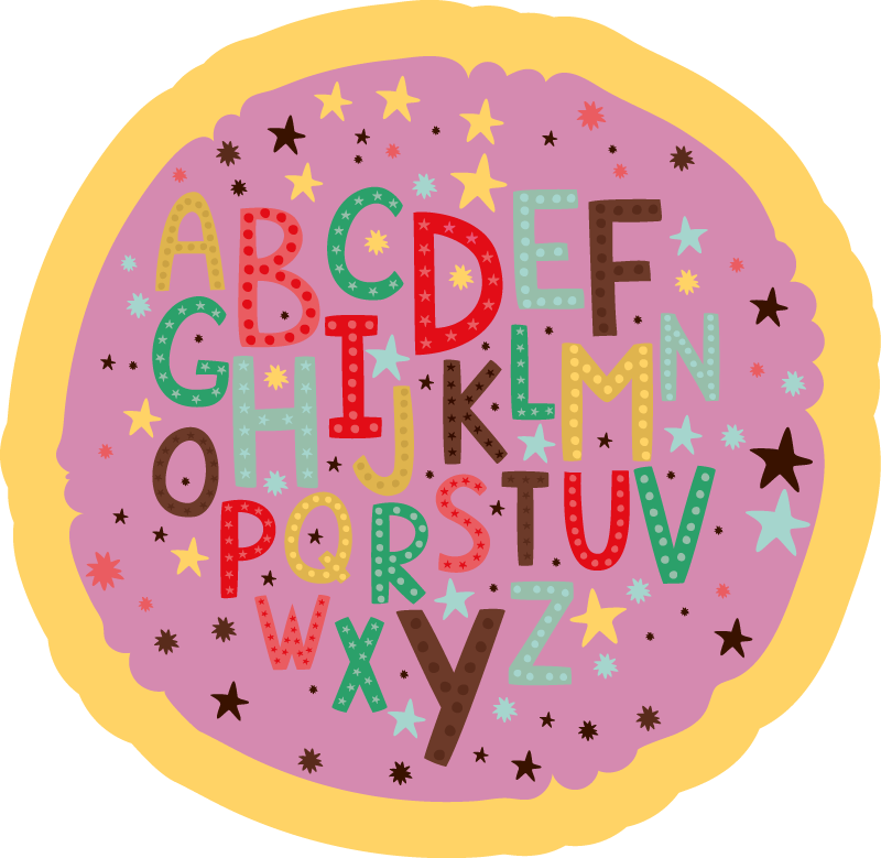 Alfombra vinílica abecedario Alfabeto colorido - TenVinilo