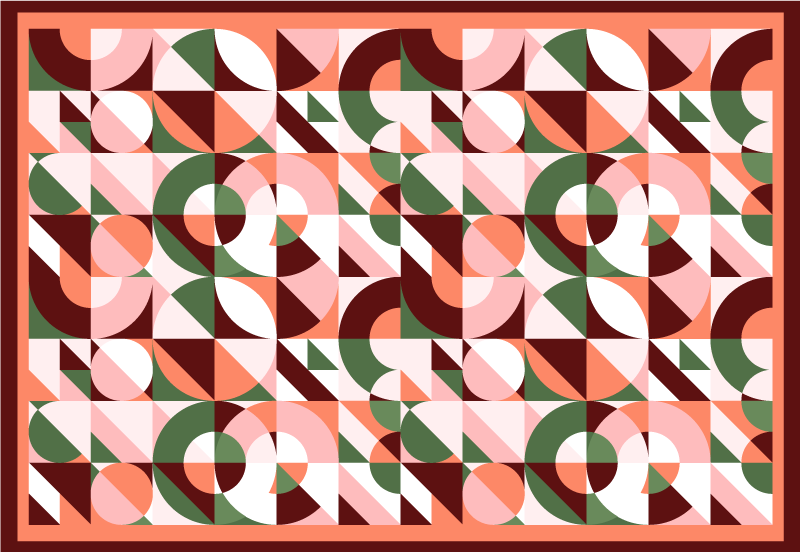 Alfombra vinílica cocina geométrica colorida - TenVinilo