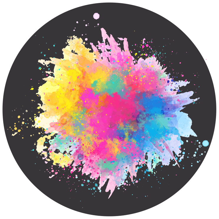 Alfombra vinílica imitación explosión colorida - TenVinilo