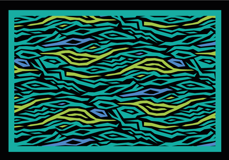 Alfombra vinílica animal print Estampado de cebra azul neón - TenVinilo