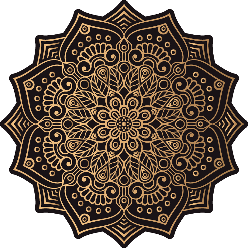 Alfombra vinílica mandala superpuesta intrincada - TenVinilo