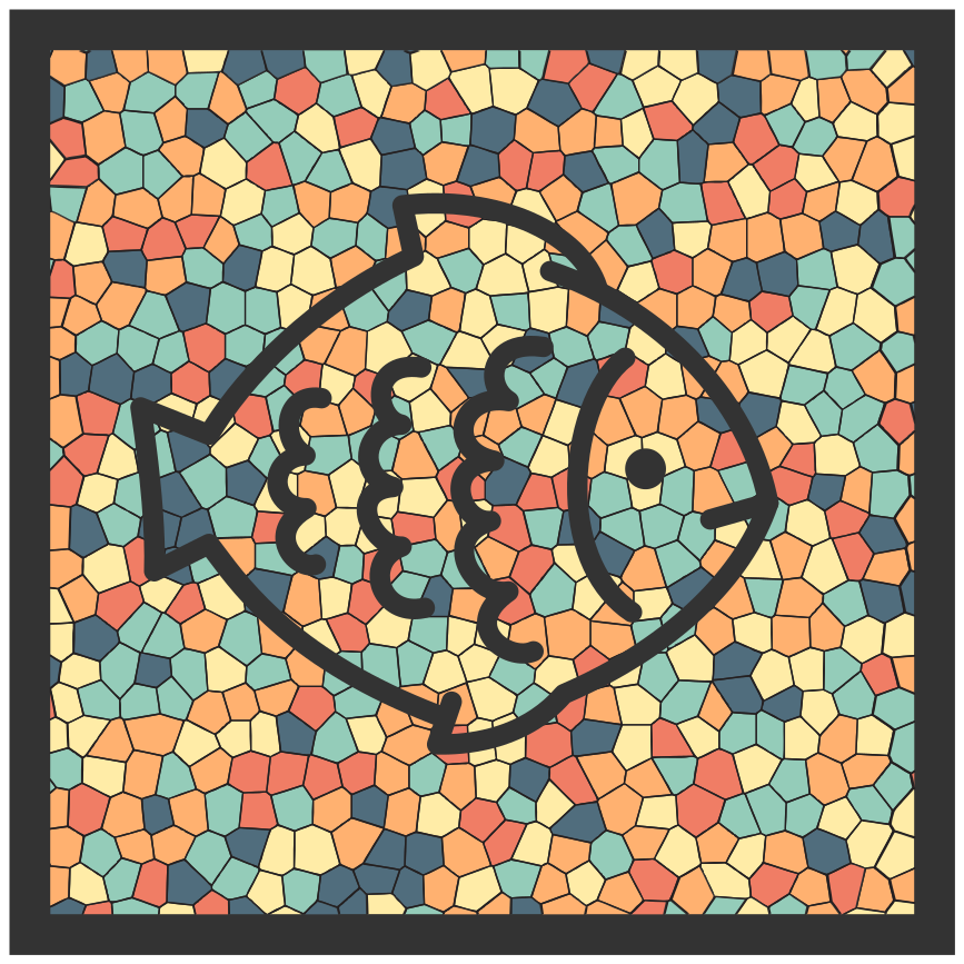 Alfombra vinílica mosaico diseño de peces - TenVinilo