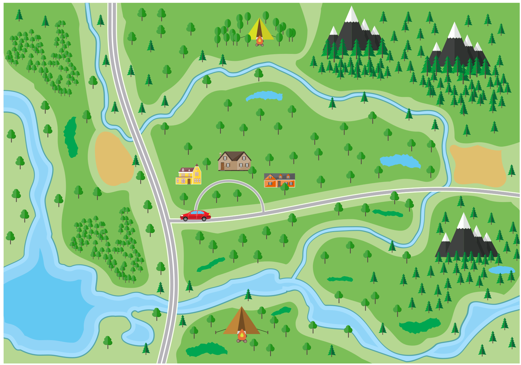 Alfombra vinílica carretera camino de juego interactivo - TenVinilo