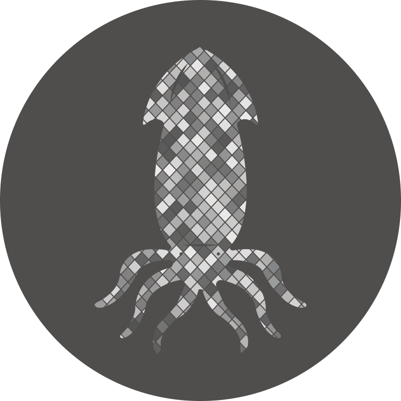 Alfombra vinílica hidráulica silueta de calamar en mosaico - TenVinilo