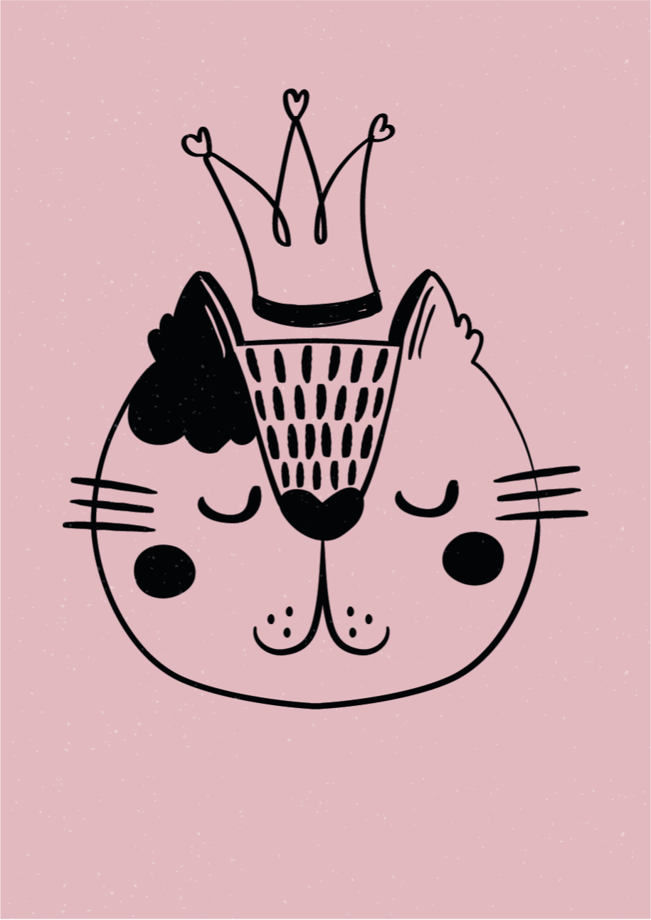 Aflombra vinílica animales ilustración de gato coronado - TenVinilo