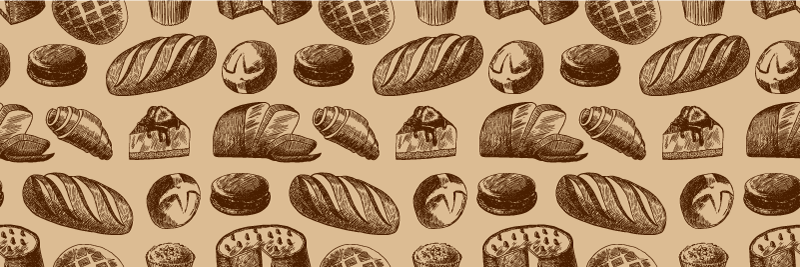 Alfombra vinilo cocina patrón panes - TenVinilo