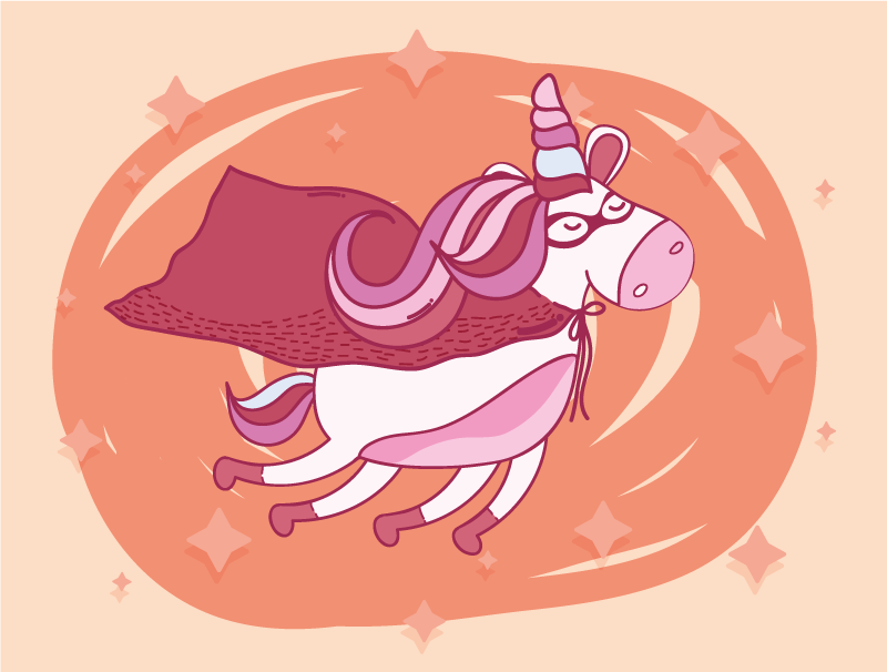 Alfombra vinílica bebé superhéroe unicornio - TenVinilo