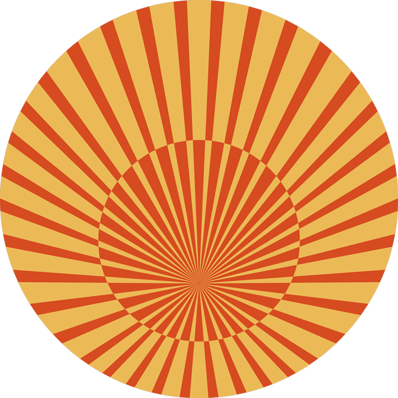 Alfombra vinílica rayas patrón circular de rayos de sol - TenVinilo