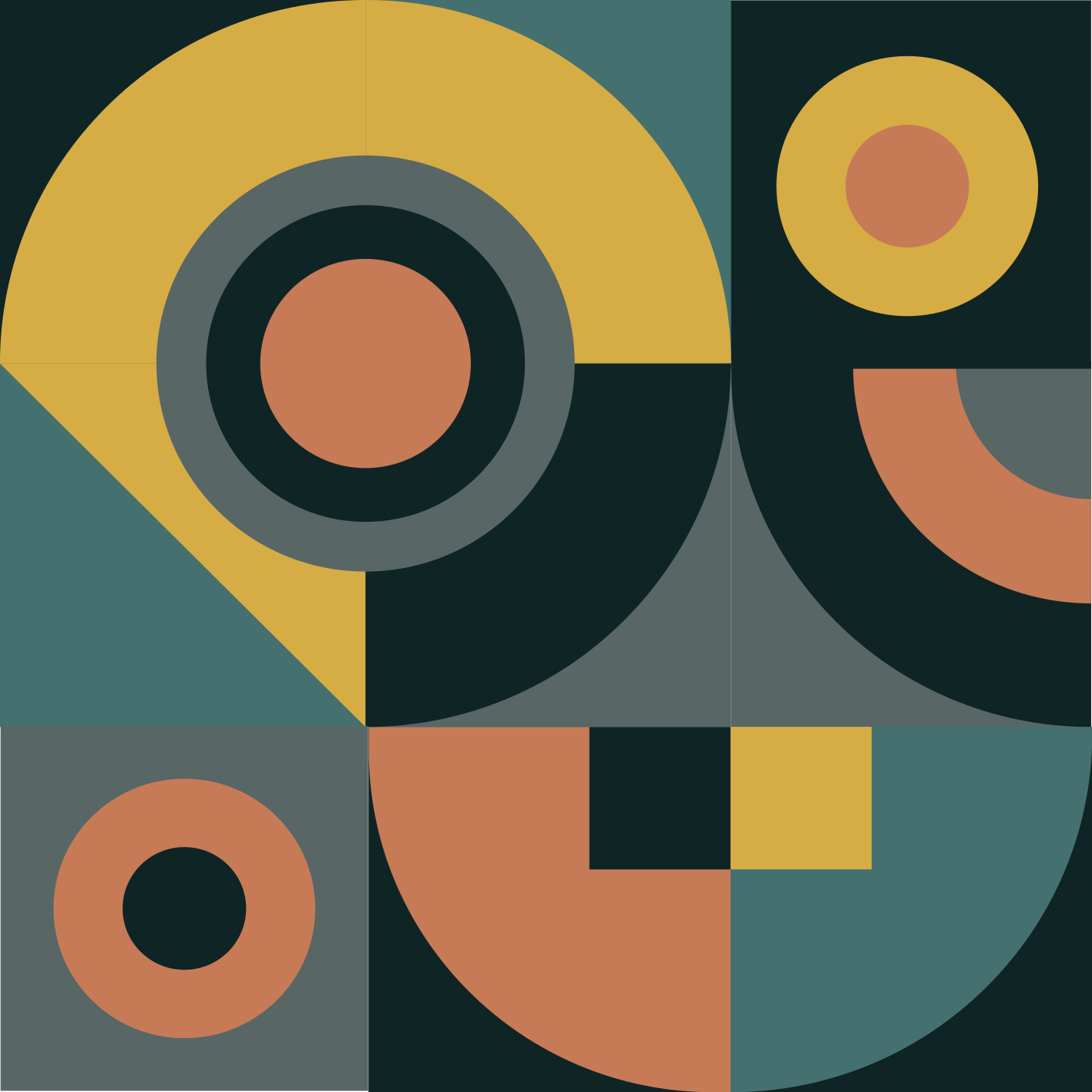 Alfombras vinílicas modernas Círculos de arte contemporáneo - TenVinilo