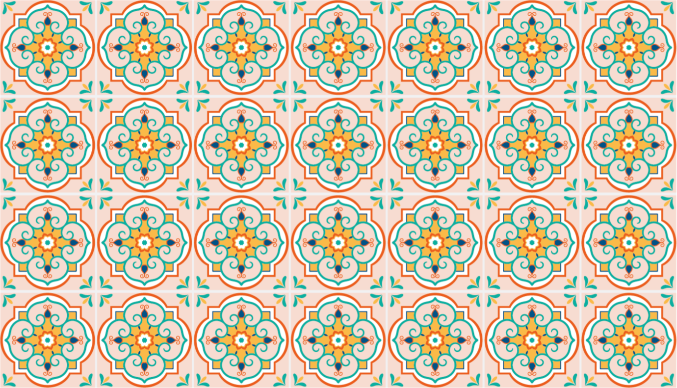 Alfombra vinílica hidráulica motivo de mosaico - TenVinilo