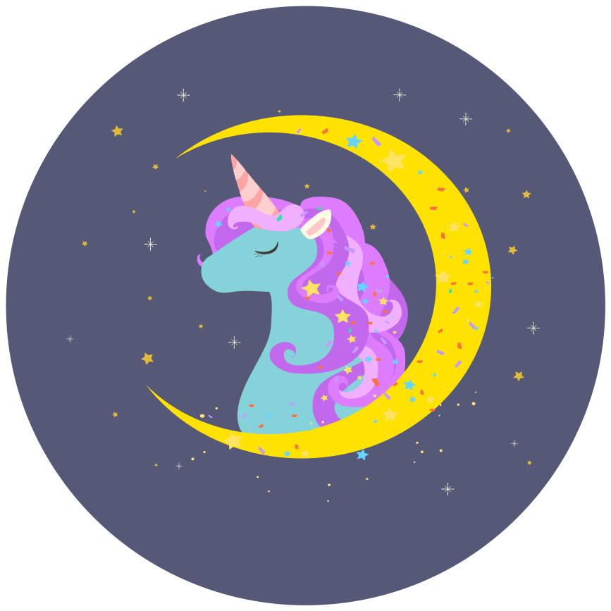 Alfombra vinílica infantil imaginería de unicornio - TenVinilo