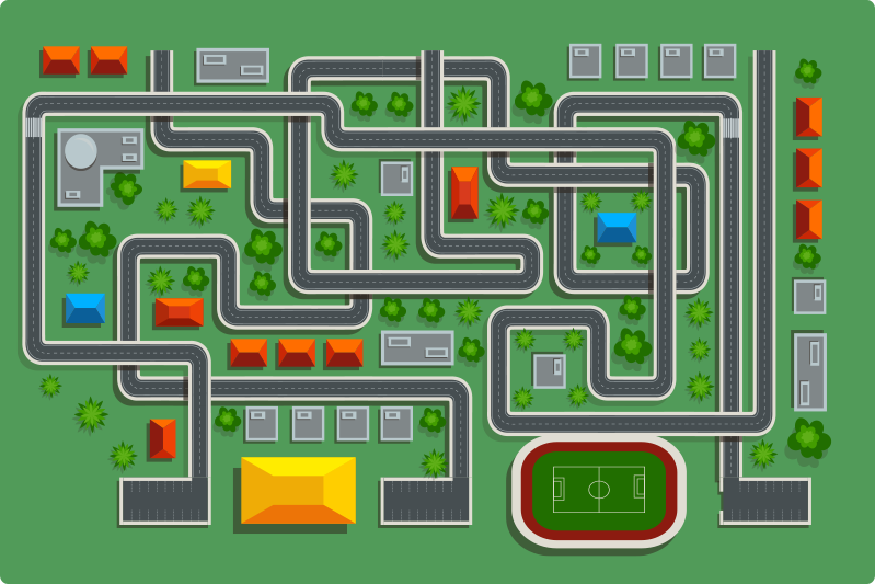 Alfombra vinílica carretera diseño de carreteras urbanas - TenVinilo