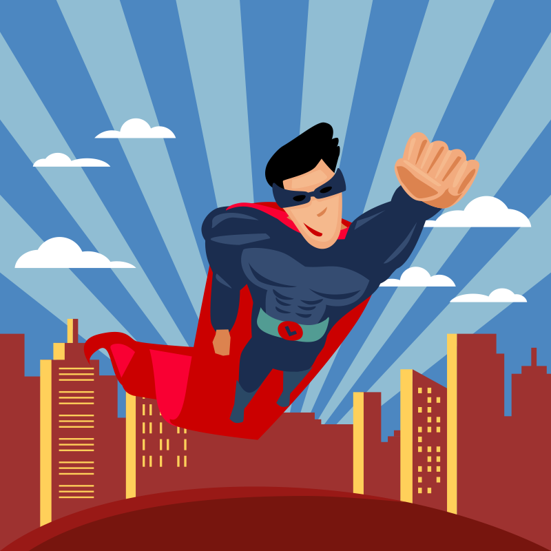 Alfombra de vinilo infantil Superhéroe volando - TenVinilo