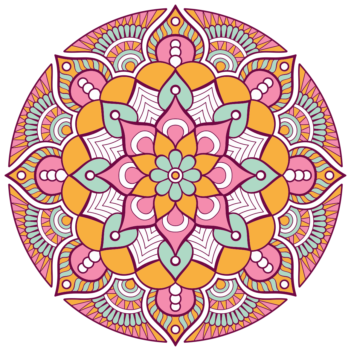 Alfombra vinílica mandala Pluma rosa - TenVinilo