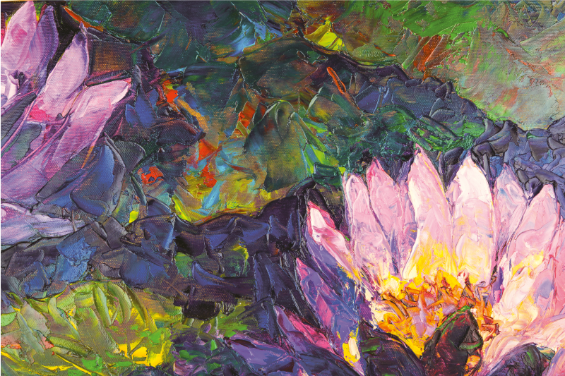 Alfombra vinílica rectangular flores de loto - TenVinilo