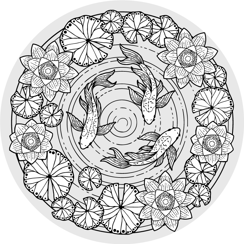 Aflombra vinílica animales serenidad del pez koi - TenVinilo