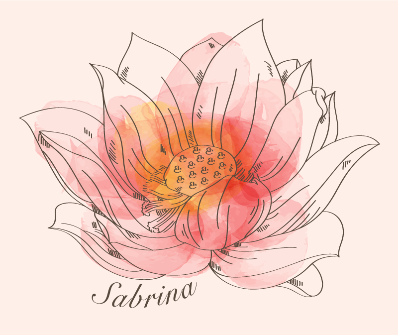 Alfombra vinilo dormitorio flor loto con nombre - TenVinilo