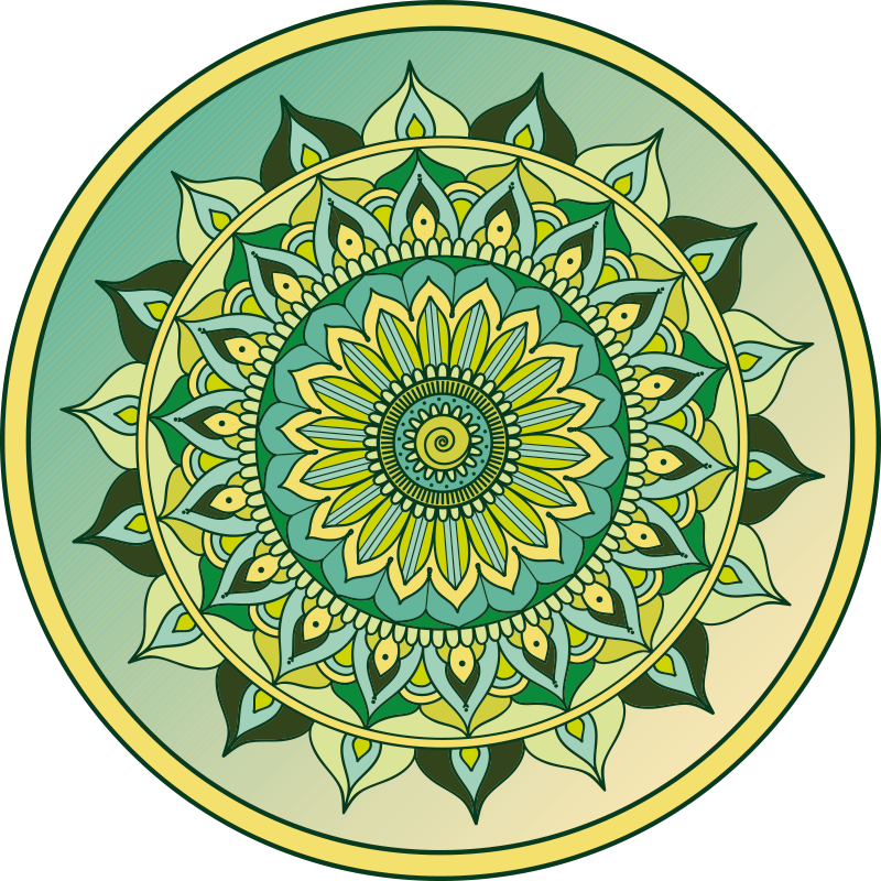 Alfombra vinílica mandala patrón mandala vibrante - TenVinilo