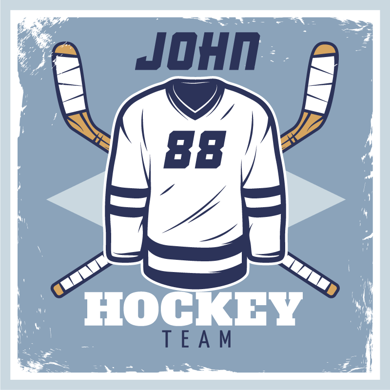 Alfombra vinílica personalizable emblema de hockey - TenVinilo