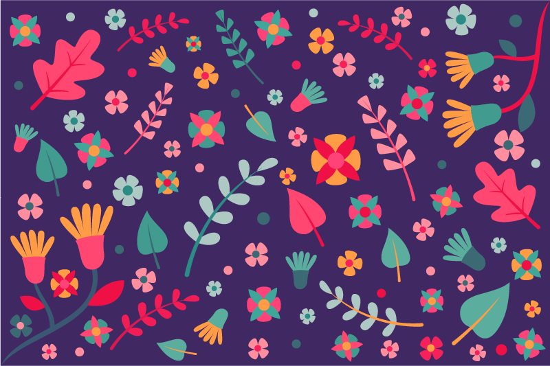 Alfombra vinílica moderna de flores - TenVinilo