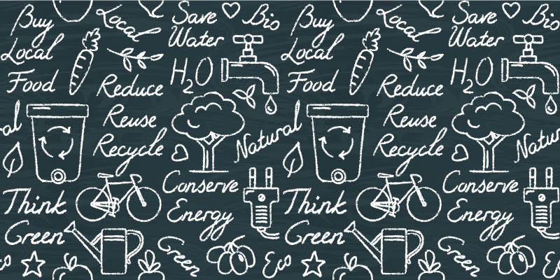 Alfombra vinílica cocina mensajes ecológicos - TenVinilo