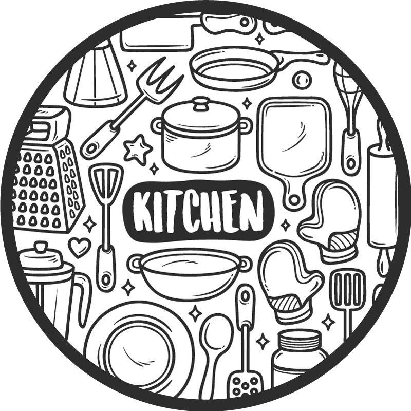 Alfombra vinílica redonda gráfico esencial - TenVinilo