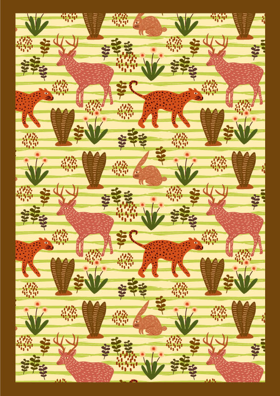 Aflombra vinílica animales patrón de vida salvaje de safari - TenVinilo