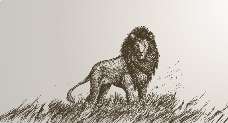 Aflombra vinílica animales majestuoso reflejo del león - TenVinilo