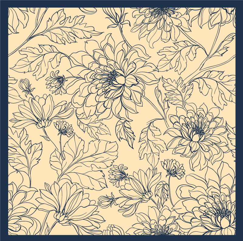 Alfombra vinilo cuadrada Peonía patrón de tipo diferente - TenVinilo