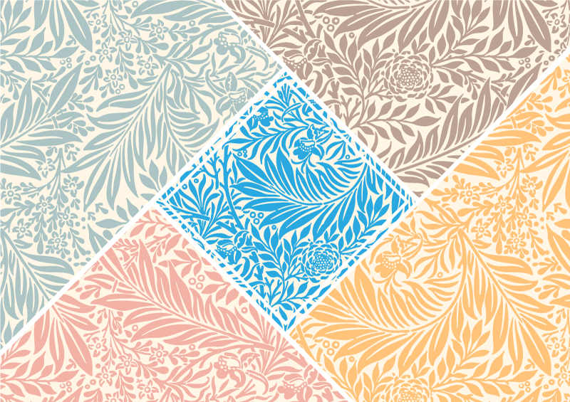 Alfombra vinilo cocina Hojas de colores retro - TenVinilo