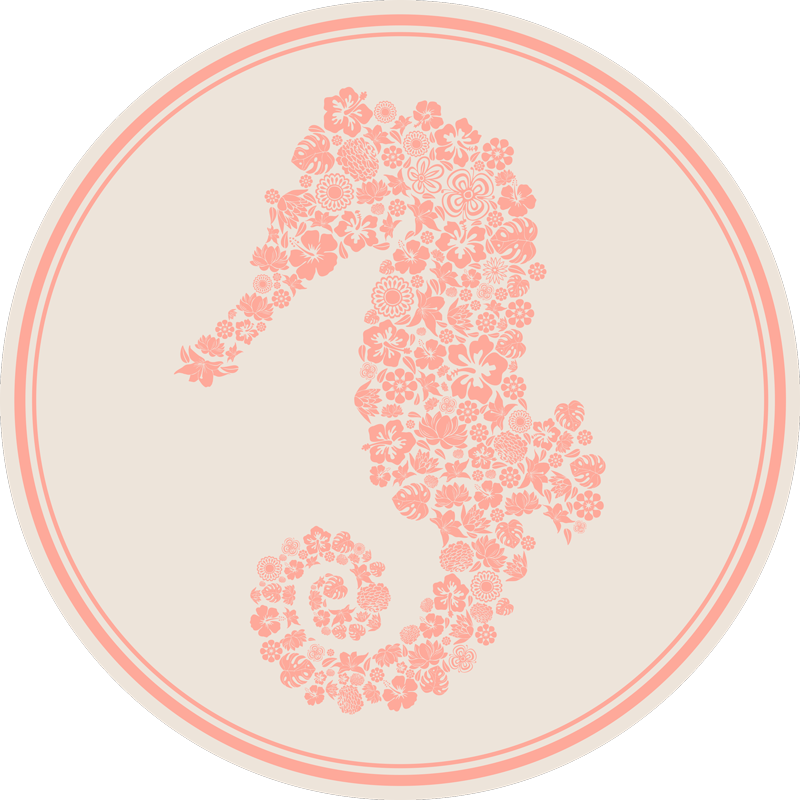 Alfombra vinílica animal caballito mar rosa - TenVinilo