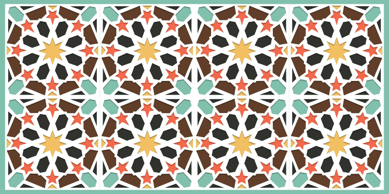 Alfombras de vinilo de azulejos Rectangular colorido - TenVinilo