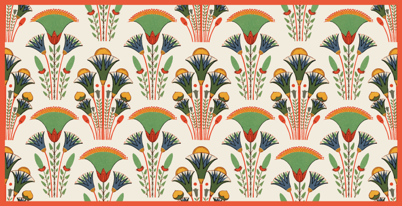 Alfombra vinílica flores patrón vintage escandinavo - TenVinilo