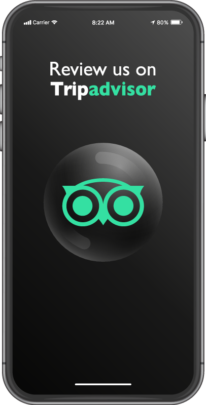 Alfombra vinílica frase Revísanos Trip advisor - TenVinilo