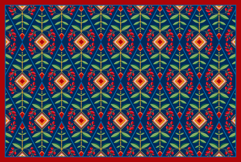 Alfombra vinílica geométrica motivo geométrico botánico - TenVinilo