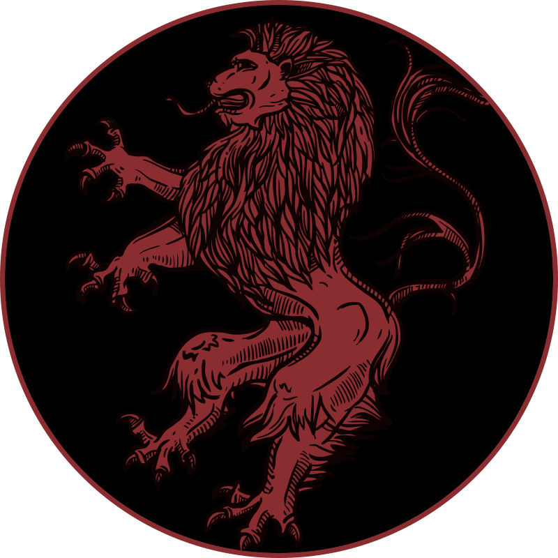 Aflombra vinílica animales emblema del león rojo - TenVinilo