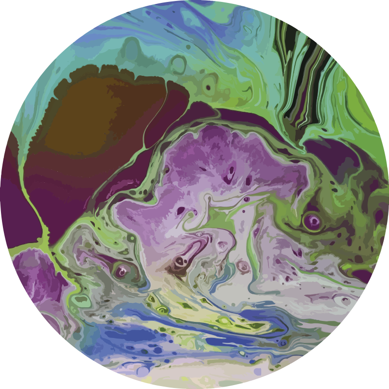 Alfombra vinílica imitación patrones de colores en espiral - TenVinilo