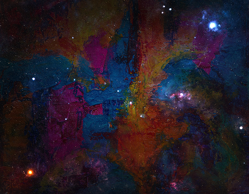 Alfombra vinílica de estrellas diseño espacial cósmico - TenVinilo