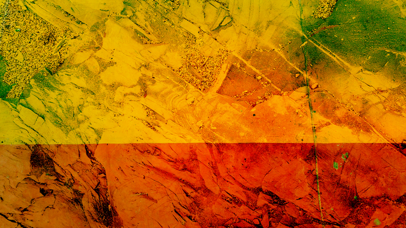 Alfombra vinílica imitación capas de colores cálidos - TenVinilo