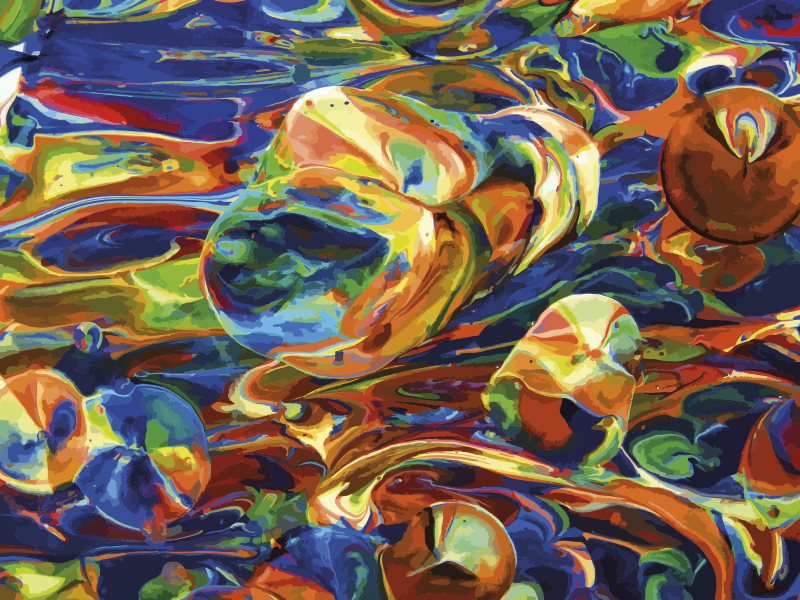 Alfombra vinílica textura efectos de remolino coloridos - TenVinilo