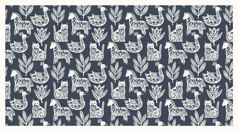 Aflombra vinílica animales ilustraciones encantadoras - TenVinilo