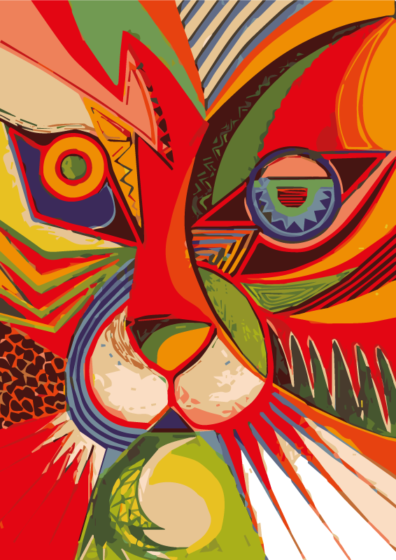 Alfombras vinílicas modernas Tigre geométrico de arte moderno - TenVinilo