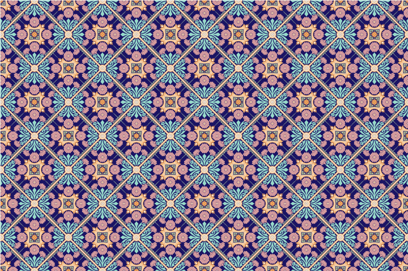 Alfombras vinílica azulejos estilo mediterráneo - TenVinilo