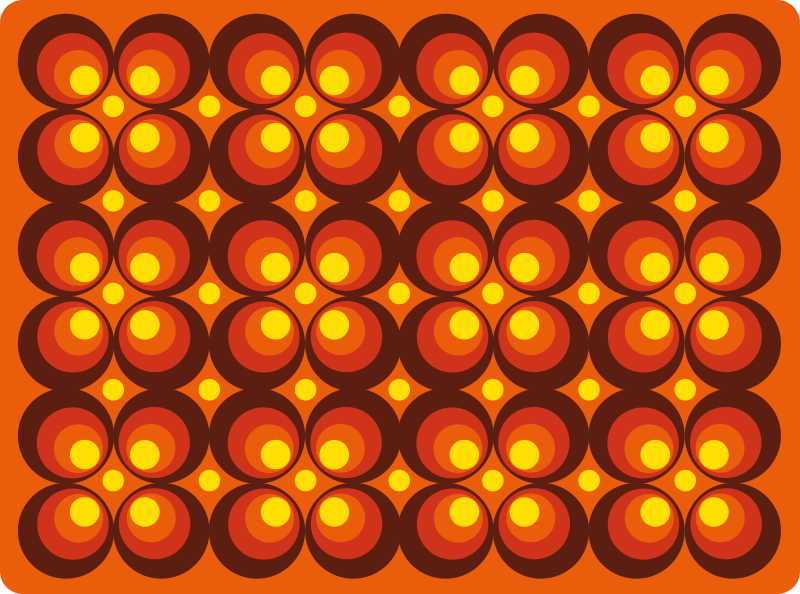 Alfombra vinílica vintage Círculos pop los 70 - TenVinilo